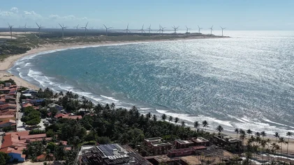 Vista aérea de Icaraizinho de Amontada e da Pousada Vila Icaraí